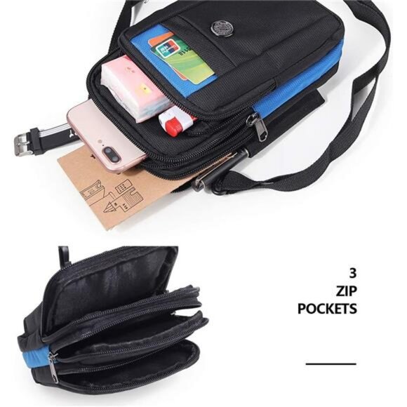 Wolf Waterproof Nylon Multifunctional Phone Bag Small One Shoulder Crossbody Bag - Picture 5 of 7